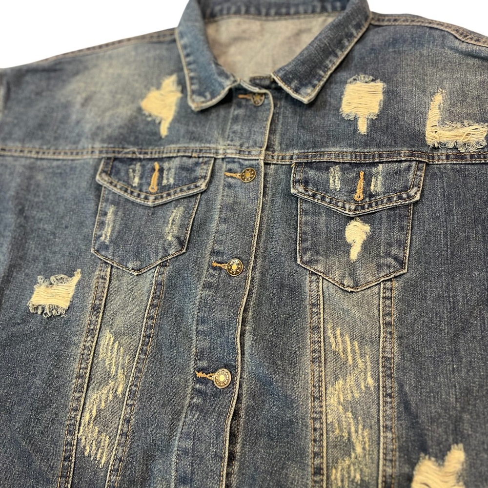 Distressed Jean Jacket - Picture 4 of 6